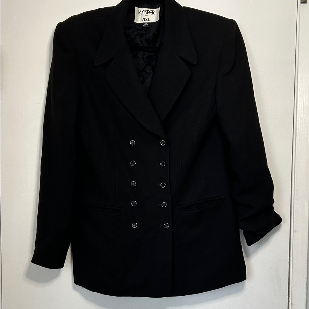 Jasper Women's Black Double-Breasted Blazer Size 6